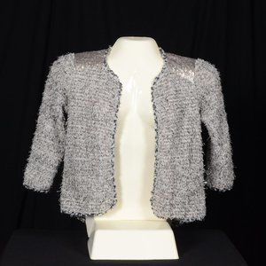 Sequin shoulder bouclé cardigan
